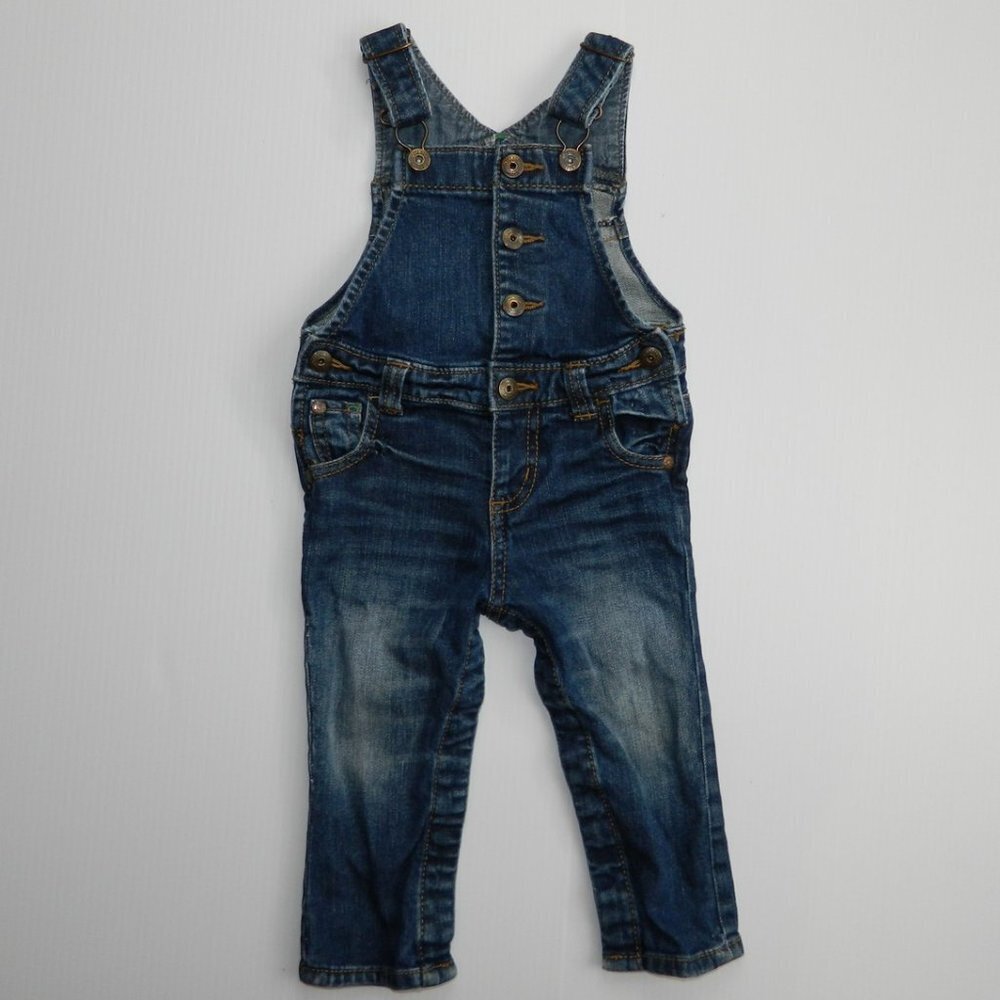Oshkosh B'gosh Blue Denim Jean Overalls Baby Girl 18 months 18M